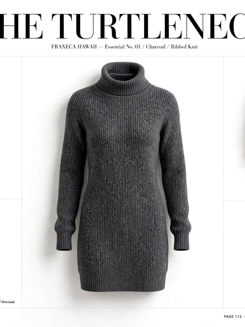 Saks Fifth Avenue Charcoal Ribbed Turtleneck Sweater